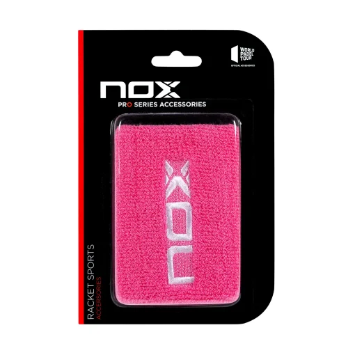 بسته مچ‌بند ۲ عددی صورتی با لوگوی سفید NOX