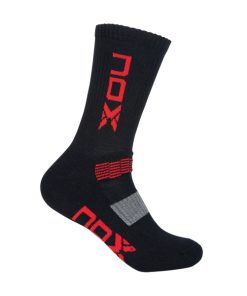 جوراب تکنیکال مردانه NOX مشکی با لوگوی قرمز