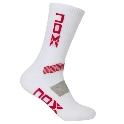 جوراب تکنیکال مردانه NOX سفید با لوگوی قرمز