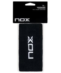 LONG WRISTBANDS BAG OF 2 BLACK (WHITE LOGO)